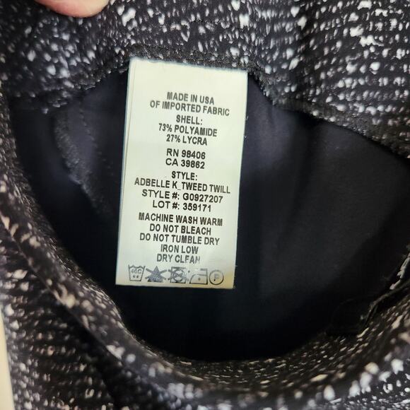 Theory Adbelle Black Printed Slimming Stretch Pull-On Pants Office Wear Medium - Picture 5 of 6